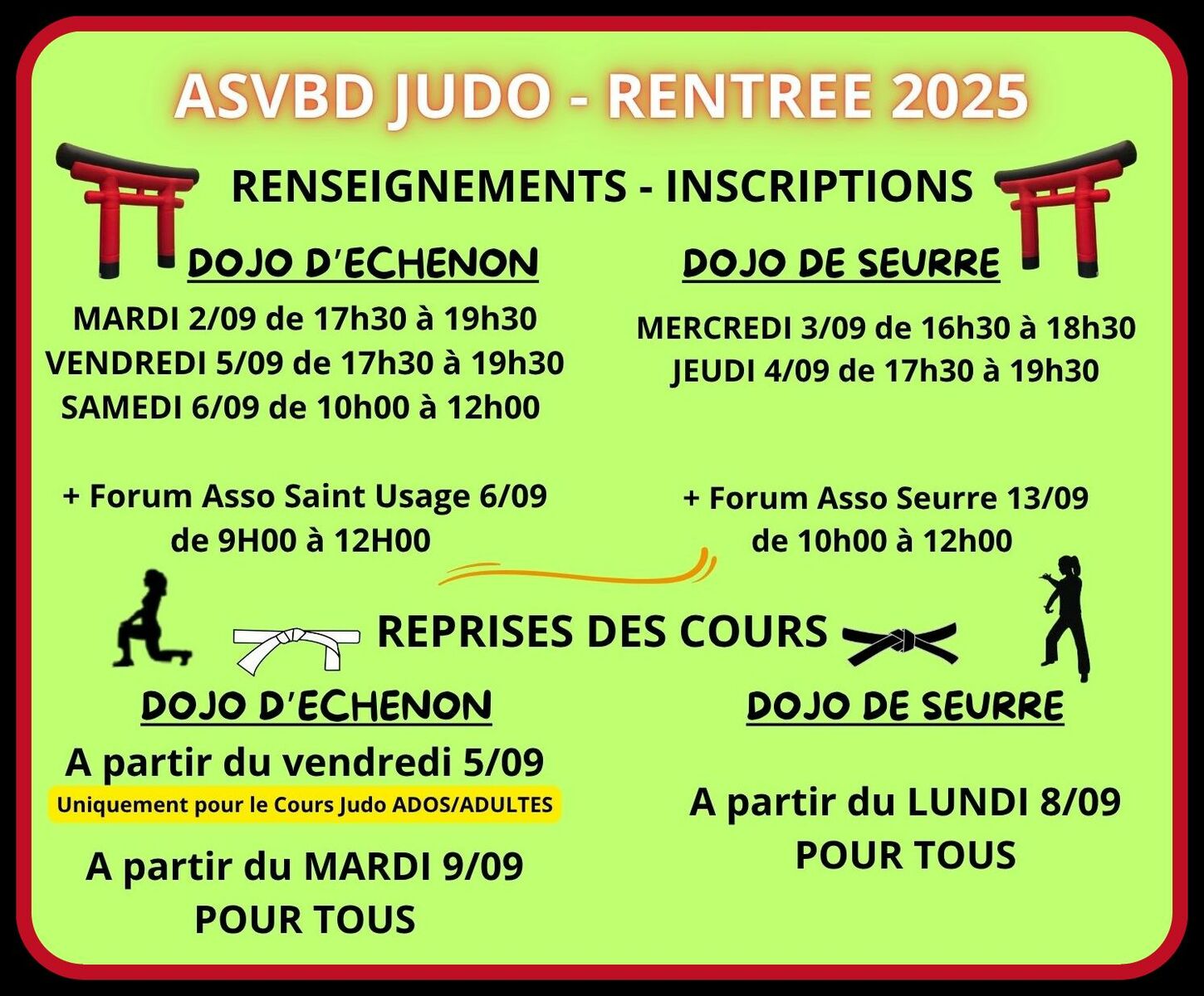RENTREE 2025 - INSCRIPTIONS ET RENSEIGNEMENTS